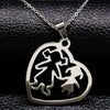 Grandmother Stainless Steel Statement Necklace Women jewlery Silver Color Necklaces & Pendants Jewelry navidad N18021