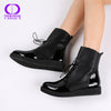 Newest Women Sexy Ankle Boots Female Fashion Patent PU Leather Platform Woman Shoes Plus Size Boots For Women