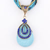 ZOSHI Blue natural crystal stone pendant necklace fashion peacock pendant necklace for women jewelry