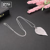 BFH Fashion Charm Maxi Design Leaf Pendant Necklaces For Women Girl Wedding Party Silver Long Necklace Jewelry Gift Wholesale