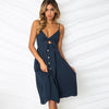 Sexy Deep V Neck Buttons Off Shoulder Dresses Polka Dots Print Beach Summer Dress Women Bow Backless Party dress