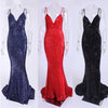 Sexy Stretch Silver Sequin Maxi Dress Hollow Out Floor Length Summer Party Dress Padded V Neck Backless Mermaid Dress