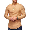 New Men's O-Neck Irregular T-shirts Tees Male Casual Long Sleeve T shirt Slim Fit Fitness Gyms T-shirts Tops S-3XL