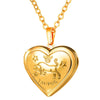 U7 Locket Necklaces 12 Constellations/Zodiac Heart Pendant & Chain Mother's Day Gift Men/Women Jewelry Necklace P1158