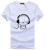 SWENEARO white Tee Shirt Men Large Size Clothes Men T-Shirt Fashion Printed Cartoon Short Sleeve Music Casual Cotton 5XL