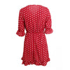 GUMPRUN Polka Dot Print Elagant Red Dress Women Sexy V Neck Ruffles Short Dresses Summer  Casual Beach Dress vestidos female