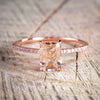 Luxury Rose Gold Square Crystal Zircon Engagement Ring 2 Pcs/set Bridal Wedding Band Rings #268739