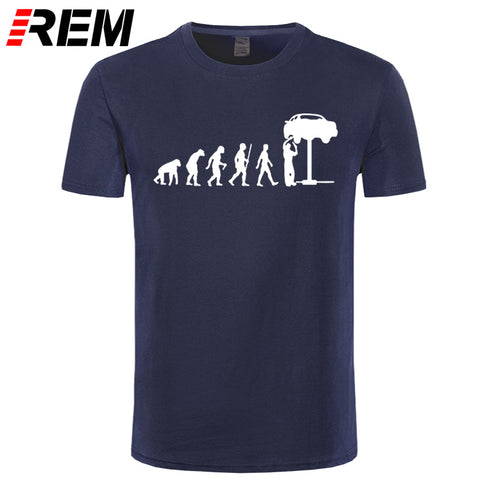 REM Summer Style Evolution Auto Mechaniker Mechanic Car T-Shirt Tops Funny Gift T Shirt For Men Tee