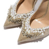 Woman Sexy Pumps Women Gold Beading Wedding Shoes