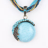 ZOSHI Blue natural crystal stone pendant necklace fashion peacock pendant necklace for women jewelry