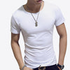 LLYGE Men's Short Sleeve O Neck Casual T-Shirts Summer Solid Color Cotton Slim Fit Men Tees Tops Basic Style Fitness Male TShirt