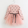 Girl Mesh Dress New Spring Dresses Children Clothing Princess Dress PinkWool Bow Design 2-8 Years Girl Clothes Dress