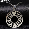 Grandmother Stainless Steel Statement Necklace Women jewlery Silver Color Necklaces & Pendants Jewelry navidad N18021