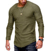 New Men's O-Neck Irregular T-shirts Tees Male Casual Long Sleeve T shirt Slim Fit Fitness Gyms T-shirts Tops S-3XL