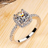 Luxurious 2 ct Rings Female Ring Bijoux Newest White Zinc Alloy 4 Prong Zirconia Crystal Wedding Engagement Rings For Women