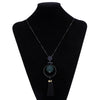 XIYANIKE New Fashion Jewelry Round Wood Beads Crystal Tassel Statement Necklaces & Pendants For Women Long Sweater Chain N894