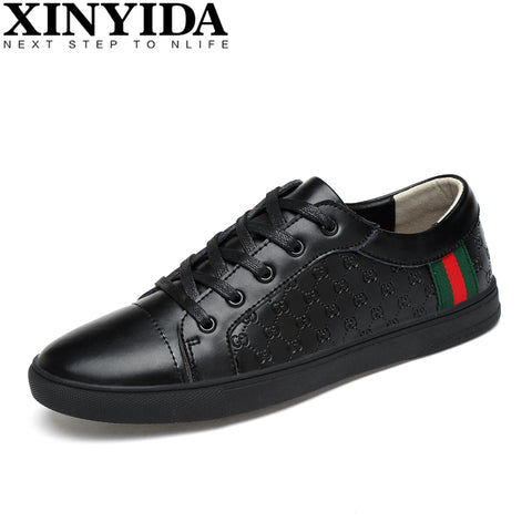 Italian Designer Genuine Leather Men Skateboard Shoes Lace Up Breathable Casual Sneakers Men Fashion Trainers Shoes Size 38-44