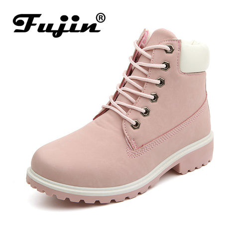 Fujin SPRING Winter plush Warm Women winter boots shoes Wedge Casual Shoes Outdoor Waterproof Height Increasing Snow Boots