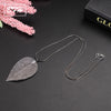 BFH Fashion Charm Maxi Design Leaf Pendant Necklaces For Women Girl Wedding Party Silver Long Necklace Jewelry Gift Wholesale