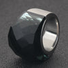 Wholesale 316L Stainless Steel Wedding Jewelry Supplies Big Glass Rings for women