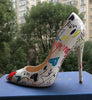 Craylorvans Specia Graffiti Colorful Women Pumps Sexy Stiletto high heels Spring Wedding Party Women Shoes