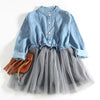 Girl Mesh Dress New Spring Dresses Children Clothing Princess Dress PinkWool Bow Design 2-8 Years Girl Clothes Dress