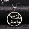 Grandmother Stainless Steel Statement Necklace Women jewlery Silver Color Necklaces & Pendants Jewelry navidad N18021