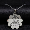 Grandmother Stainless Steel Statement Necklace Women jewlery Silver Color Necklaces & Pendants Jewelry navidad N18021