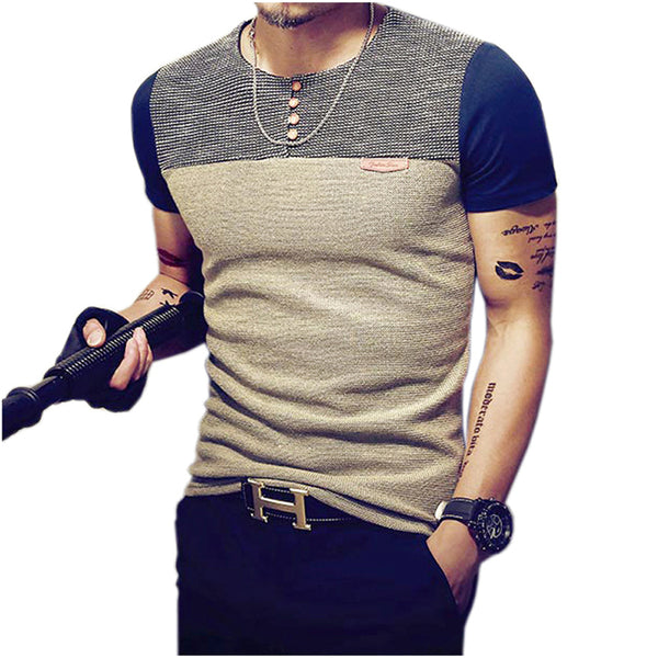 Summer Short Sleeve T Shirt Men Slim Fit T-Shirt Top Tees