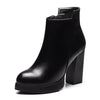 Gdgydh Spring Autumn Martin Boots Women Soft Leather Pointed Toe Black Ladies Ankle Boots High Heels Good Quality Party Shoes