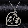 Grandmother Stainless Steel Statement Necklace Women jewlery Silver Color Necklaces & Pendants Jewelry navidad N18021