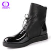 Newest Women Sexy Ankle Boots Female Fashion Patent PU Leather Platform Woman Shoes Plus Size Boots For Women