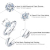 USTAR Classic Six Claw 1 Carat 6mm Zircon Wedding Rings for women Jewelry silver color Engagement rings female Anel Bijoux Gift