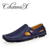 CcharmiX Plus Size 38-47 Leather Mens Shoe Spring Summer Breath Men Luxury Driving Shoes Slip On Casual Male Loafers