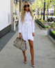 Long Sleeve Shirt Dress Spring Casual England Style White Patchwork DressesTurn Down Collar Buttons Mini Dresses