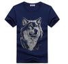 Men's summer clothing T-Shirt White T shirt Casual Cotton Wolf Printed Cartoon Short Sleeve Tee Shirt Men Brand Tee shirt 5XL