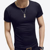 LLYGE Men's Short Sleeve O Neck Casual T-Shirts Summer Solid Color Cotton Slim Fit Men Tees Tops Basic Style Fitness Male TShirt