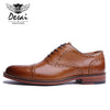 DESAI Brand Men Oxfords Shoes British Style Carved Genuine Leather Shoe Brown Brogue Shoes Lace-Up Bullock Business Men's Flats