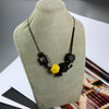 New Woman Necklaces Big Geometric Wood Beads Peadant Necklaces Color Blocking High Quality Fashion Jewelry Sweater Accessories