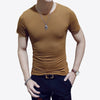 LLYGE Men's Short Sleeve O Neck Casual T-Shirts Summer Solid Color Cotton Slim Fit Men Tees Tops Basic Style Fitness Male TShirt