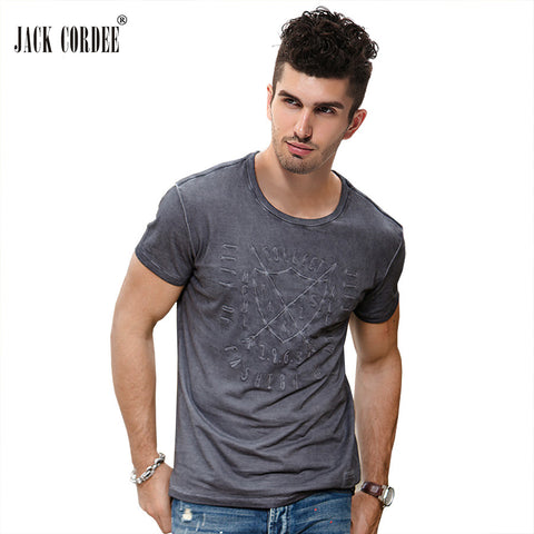 JACK CORDEE Fashion T Shirt Men Letter Slim Fit 100% Bamboo Cotton Tshirt Short Sleeve Brand Original Design Tops T-Shirt