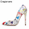 Craylorvans Specia Graffiti Colorful Women Pumps Sexy Stiletto high heels Spring Wedding Party Women Shoes