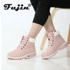 Fujin SPRING Winter plush Warm Women winter boots shoes Wedge Casual Shoes Outdoor Waterproof Height Increasing Snow Boots