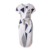 Lossky Women Dress Summer  Boho Beach Sexy Casual Loose Summer Printed Dress V-neck Short Sleeve Midi Dress Plus Size Dress