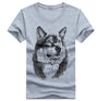 Men's summer clothing T-Shirt White T shirt Casual Cotton Wolf Printed Cartoon Short Sleeve Tee Shirt Men Brand Tee shirt 5XL