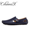 CcharmiX Plus Size 38-47 Leather Mens Shoe Spring Summer Breath Men Luxury Driving Shoes Slip On Casual Male Loafers