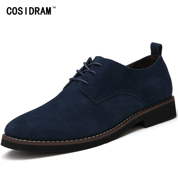 COSIDRAM Plus Size 45 Men Oxfords Faux Suede Leather Men Casual Shoes Spring Autumn Fashion Oxford Shoes Male