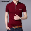 COODRONY Mandarin Collar Short Sleeve Tee Shirt Men Spring Summer New Top Men Brand Clothing Slim