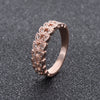 NJ92 Hot Sale Rose Gold Color Leaves Rings Rhinestones Crystal Rings For Women High Quality Fashion Wedding Jewelry Wholesale