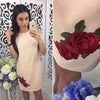 Summer Dress Women Fashion Applique Cute O-neck Casual Mini Dress Solid Elegant Sexy Party Dresses Plus Size